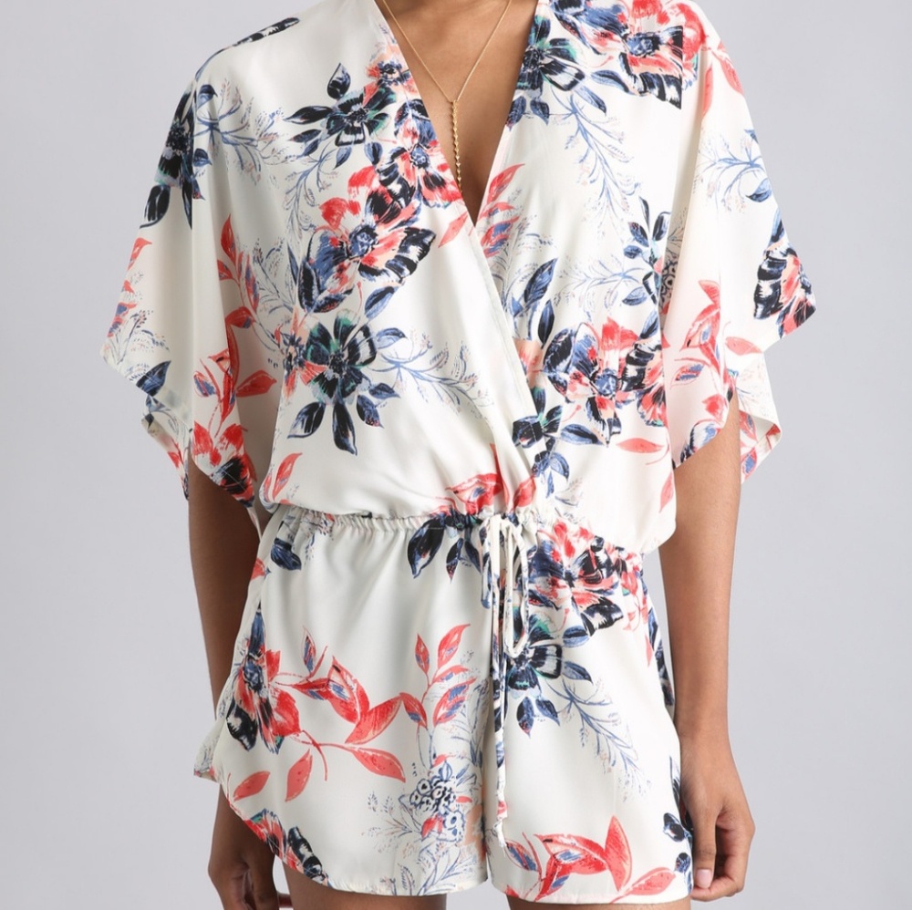 Floral Surplice Romper